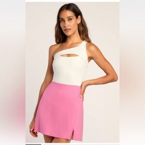 Lulu’s Hot Pink Linen Mini Skirt - XS